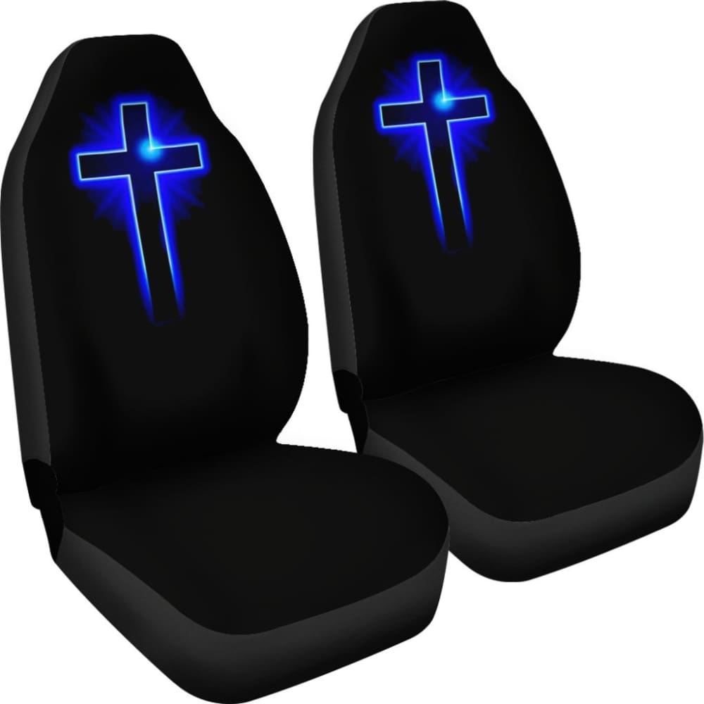 Jesus Blue Cross Car Seat Covers 184610 - YourCarButBetter
