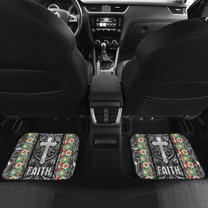 Jesus Cross And Faith Custom Grey Themed Car Floor Mats 211305 - YourCarButBetter