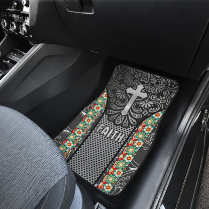 Jesus Cross And Faith Custom Grey Themed Car Floor Mats 211305 - YourCarButBetter