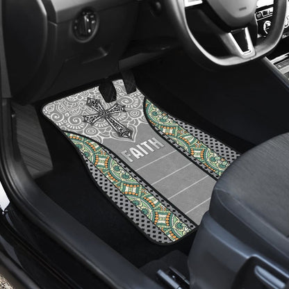 Jesus Cross And Faith Custom Mandala Flower Car Floor Mats 211305 - YourCarButBetter