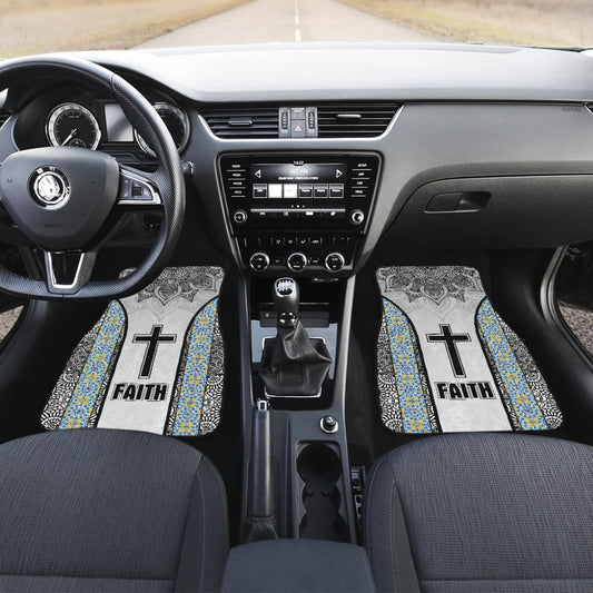 Jesus Cross And Faith Custom Mandala Flower Geometric Car Floor Mats 211305 - YourCarButBetter