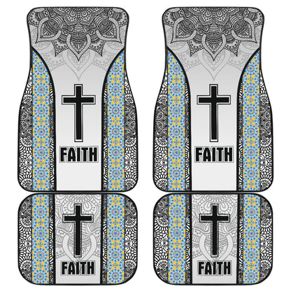 Jesus Cross And Faith Custom Mandala Flower Geometric Car Floor Mats 211305 - YourCarButBetter