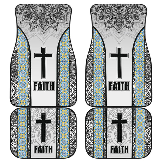Jesus Cross And Faith Custom Mandala Flower Geometric Car Floor Mats 211305 - YourCarButBetter