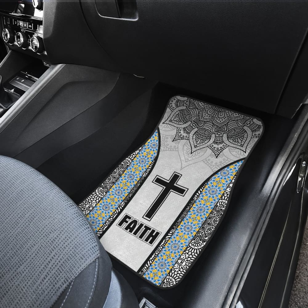 Jesus Cross And Faith Custom Mandala Flower Geometric Car Floor Mats 211305 - YourCarButBetter