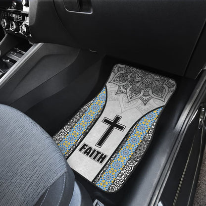 Jesus Cross And Faith Custom Mandala Flower Geometric Car Floor Mats 211305 - YourCarButBetter