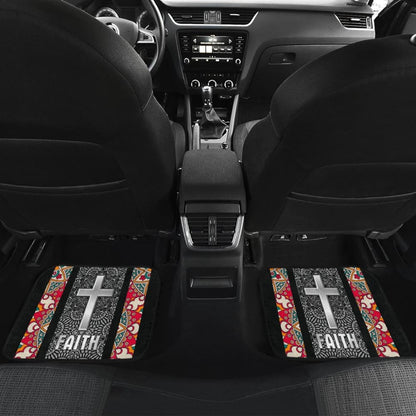 Jesus Cross And Faith Hope Love Mandala Flower Car Floor Mats 211305 - YourCarButBetter