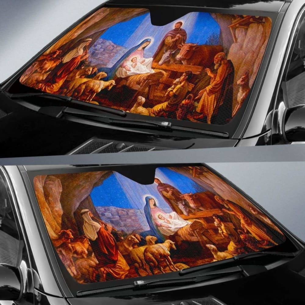 Jesus Silent Night Sun Shade Amazing Best Gift Ideas 085424 - YourCarButBetter