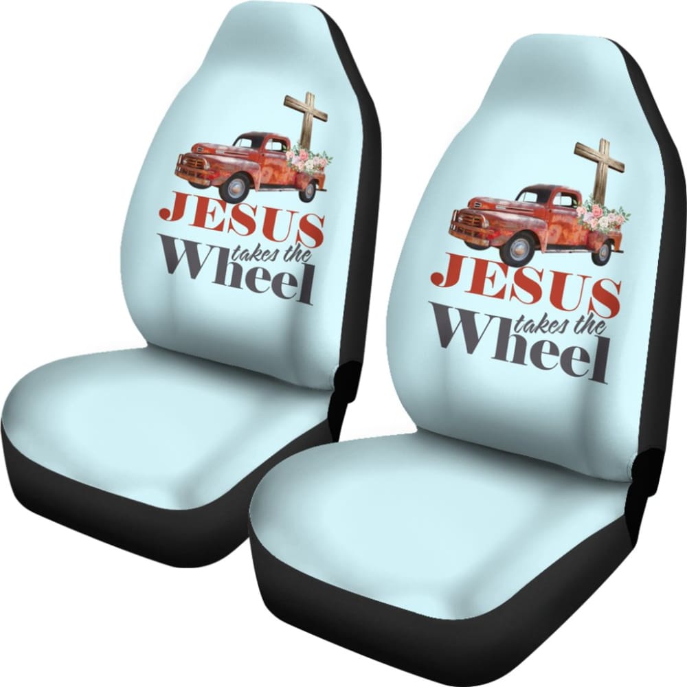 Jesus Takes The Wheel Car Seat Covers 211507 - YourCarButBetter