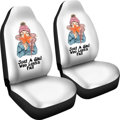 Just A Girl Who Loves Fall Custom Car Accessories Car Seat Covers 212001 - YourCarButBetter