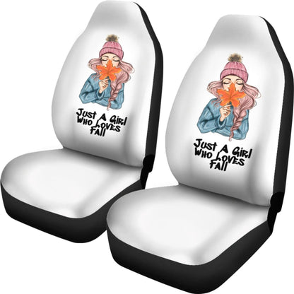 Just A Girl Who Loves Fall Custom Car Accessories Car Seat Covers 212001 - YourCarButBetter