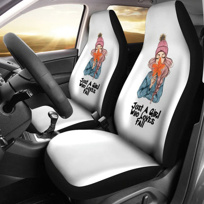 Just A Girl Who Loves Fall Custom Car Accessories Car Seat Covers 212001 - YourCarButBetter