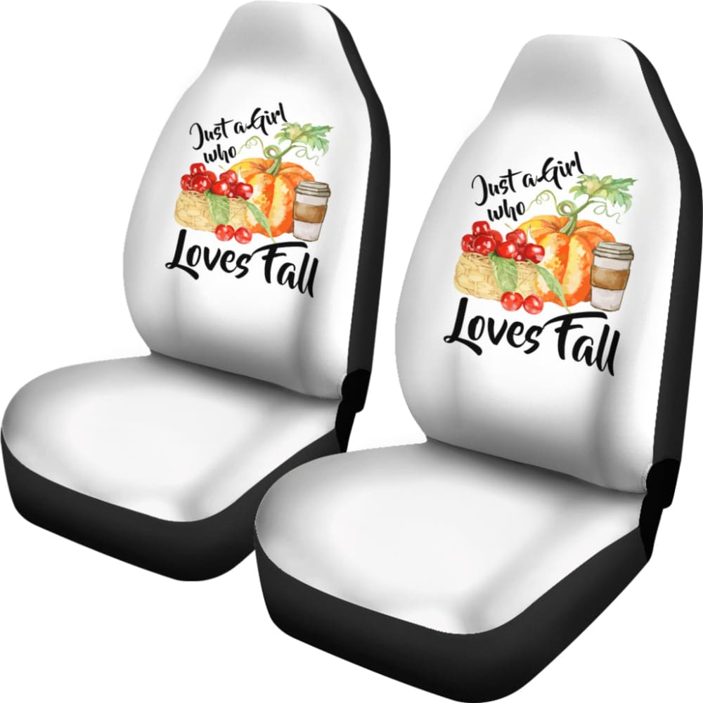 Just A Girl Who Loves Fall Pumpin Spice Latte Cute Autumn Car Seat Covers 212001 - YourCarButBetter