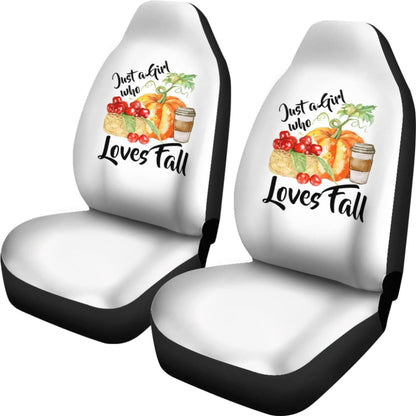 Just A Girl Who Loves Fall Pumpin Spice Latte Cute Autumn Car Seat Covers 212001 - YourCarButBetter