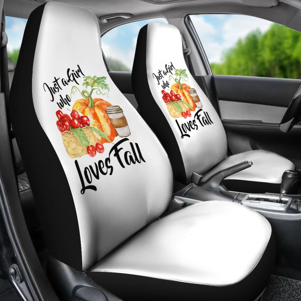 Just A Girl Who Loves Fall Pumpin Spice Latte Cute Autumn Car Seat Covers 212001 - YourCarButBetter