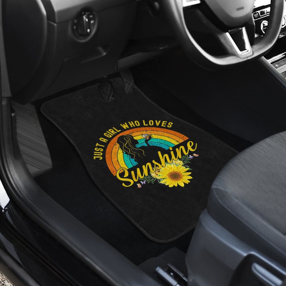 Just A Girl Who Loves Sunflowers Sunshine Car Floor Mats 211403 - YourCarButBetter