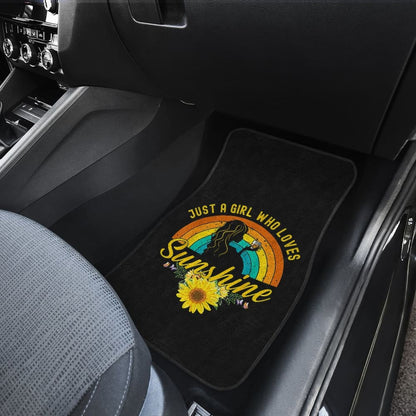 Just A Girl Who Loves Sunflowers Sunshine Car Floor Mats 211403 - YourCarButBetter