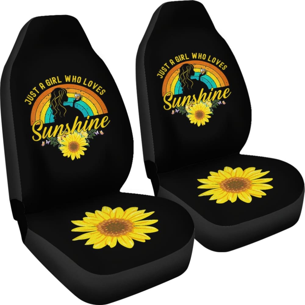 Just A Girl Who Loves Sunflowers Sunshine Car Seat Covers 211403 - YourCarButBetter