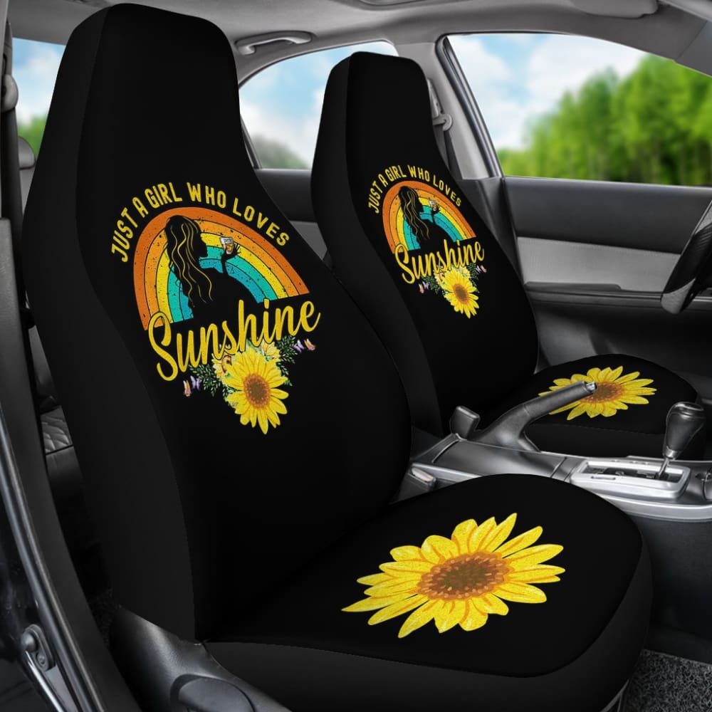 Just A Girl Who Loves Sunflowers Sunshine Car Seat Covers 211403 - YourCarButBetter