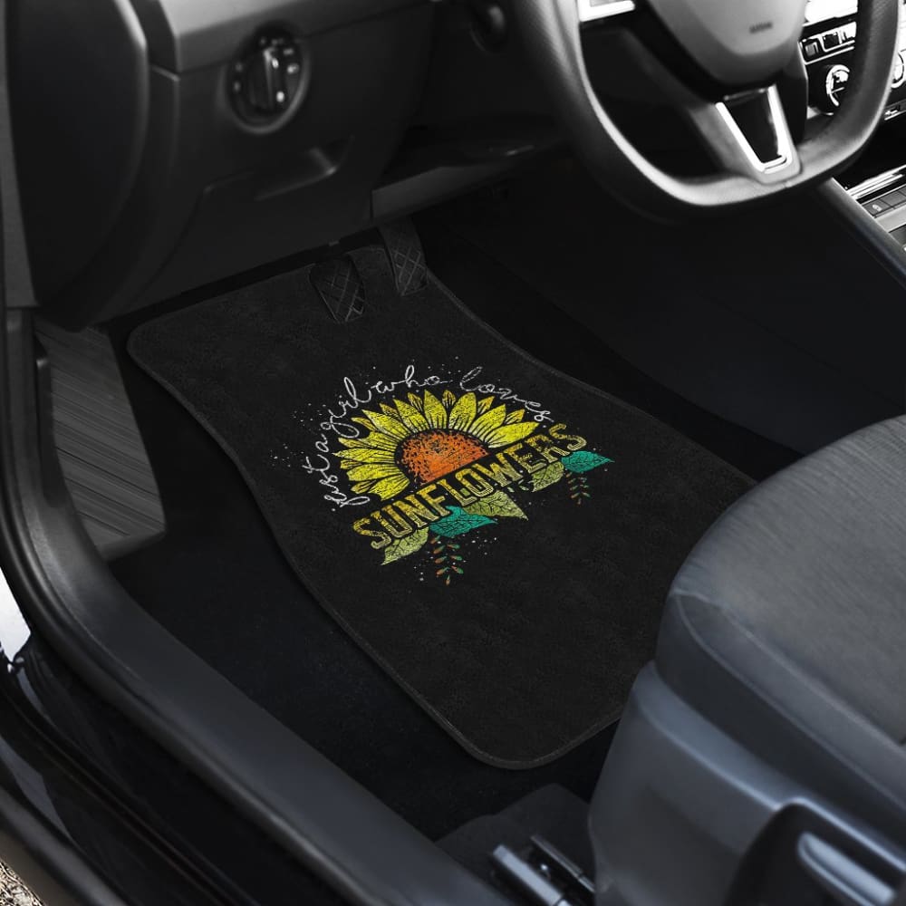 Just A Girl Who Loves Sunflowers Sunshine Pattern Car Floor Mats 211403 - YourCarButBetter