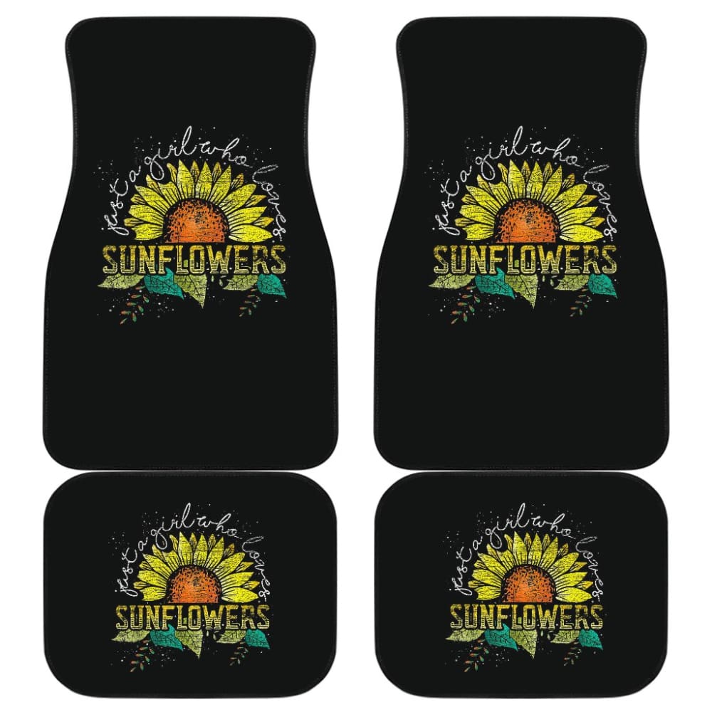 Just A Girl Who Loves Sunflowers Sunshine Pattern Car Floor Mats 211403 - YourCarButBetter
