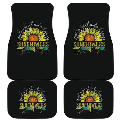 Just A Girl Who Loves Sunflowers Sunshine Pattern Car Floor Mats 211403 - YourCarButBetter