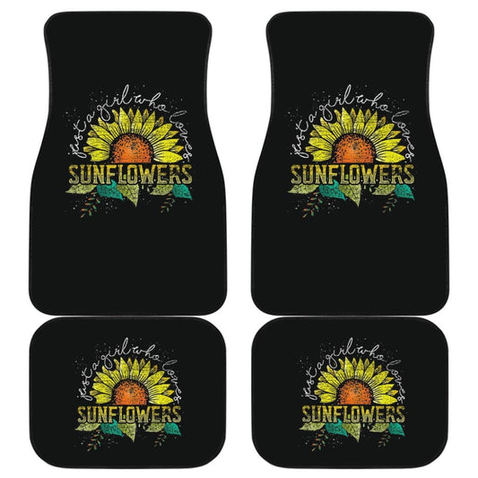 Just A Girl Who Loves Sunflowers Sunshine Pattern Car Floor Mats 211403 - YourCarButBetter