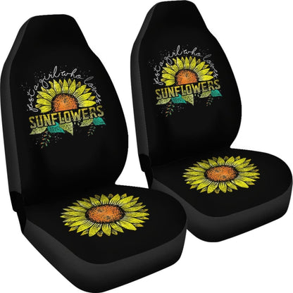 Just A Girl Who Loves Sunflowers Sunshine Pattern Car Seat Covers 211403 - YourCarButBetter