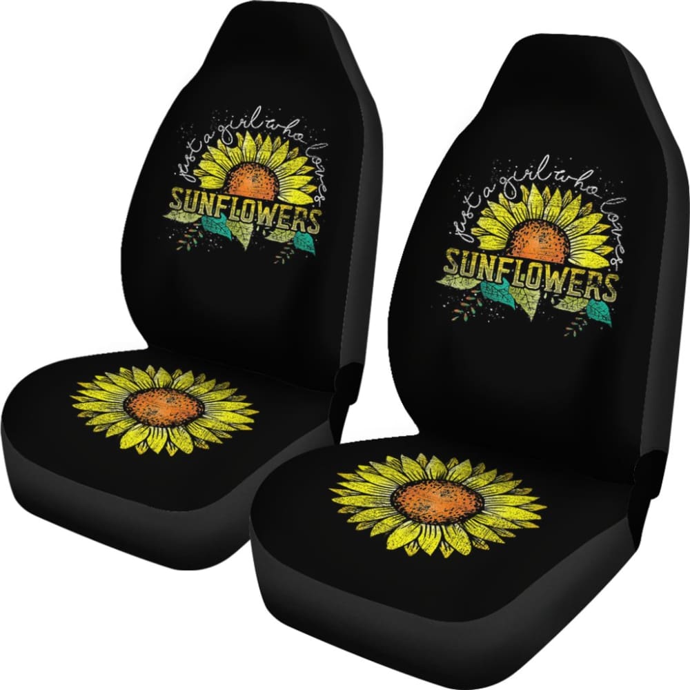 Just A Girl Who Loves Sunflowers Sunshine Pattern Car Seat Covers 211403 - YourCarButBetter