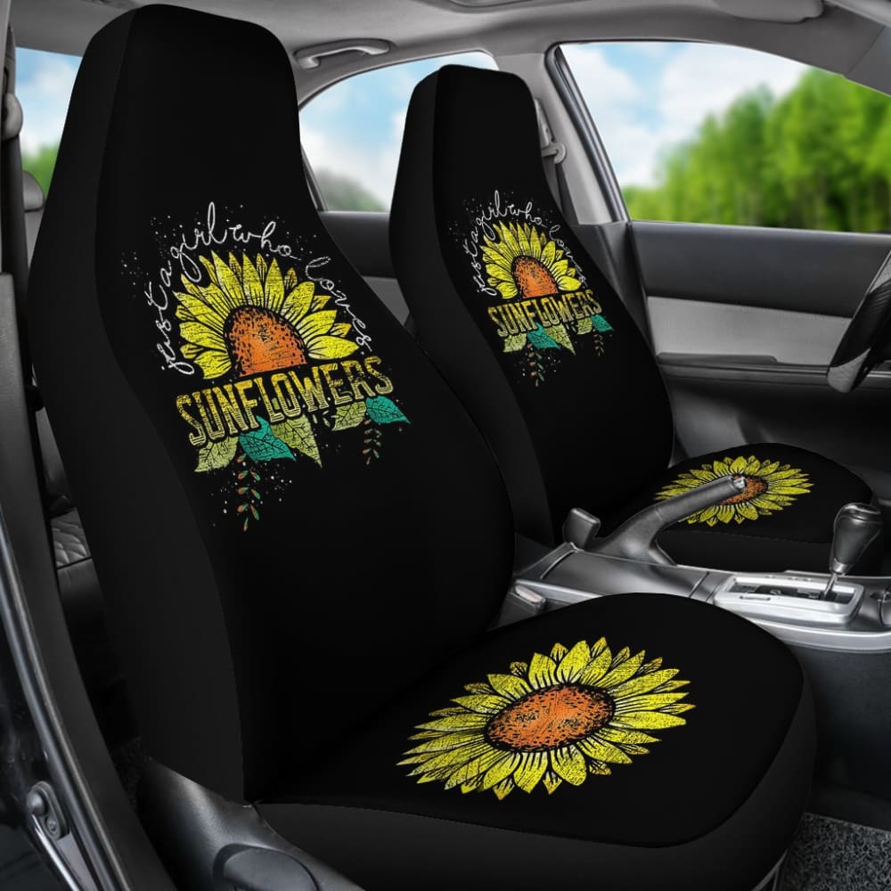 Just A Girl Who Loves Sunflowers Sunshine Pattern Car Seat Covers 211403 - YourCarButBetter