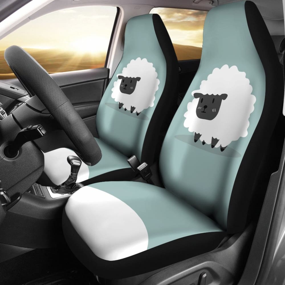 Just Another Fun And Happy Day With Cute Sheep Car Seat Covers 212101 - YourCarButBetter