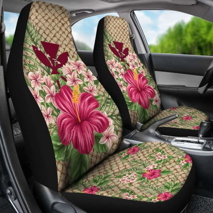 Kanaka Maoli (Hawaiian) Car Seat Covers - Lauhala Hibiscus And Plumeria 232125 - YourCarButBetter