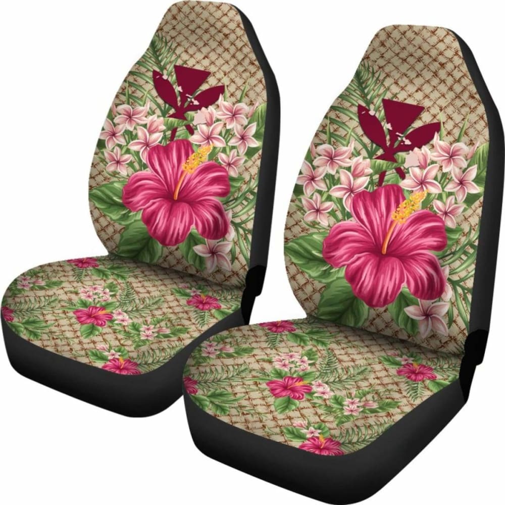 Kanaka Maoli (Hawaiian) Car Seat Covers - Lauhala Hibiscus And Plumeria 232125 - YourCarButBetter