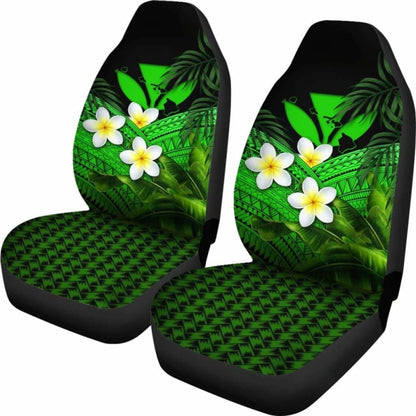 Kanaka Maoli (Hawaiian) Car Seat Covers Polynesian Plumeria Banana Leaves Green 2 174914 - YourCarButBetter