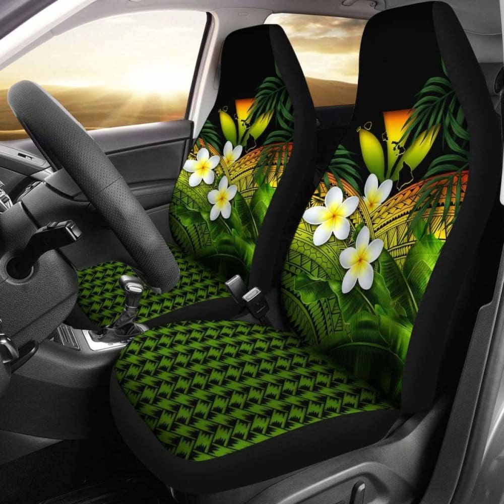 Kanaka Maoli (Hawaiian) Car Seat Covers Polynesian Plumeria Banana Leaves Reggae 2 174914 - YourCarButBetter