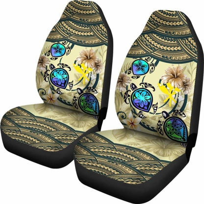Kanaka Maoli (Hawaiian) Car Seat Covers - Polynesian Turtle Plumeria Blue Amazing 091114 - YourCarButBetter
