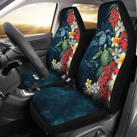Kanaka Maoli (Hawaiian) Car Seat Covers - Sea Turtle Tropical Hibiscus And Plumeria Amazing 091114 - YourCarButBetter