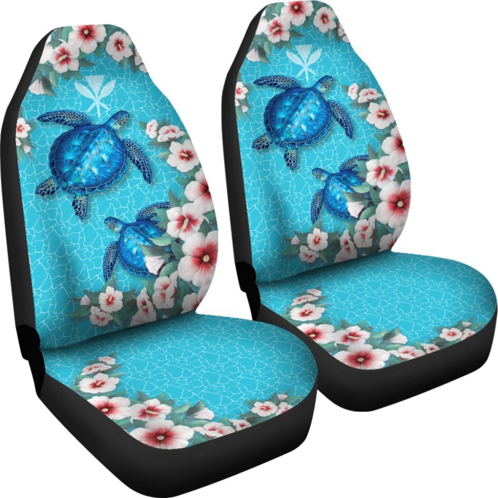 Kanaka Maoli Hawaiian Hibiscus Turtle Of Blue Car Seat Covers 210803 - YourCarButBetter