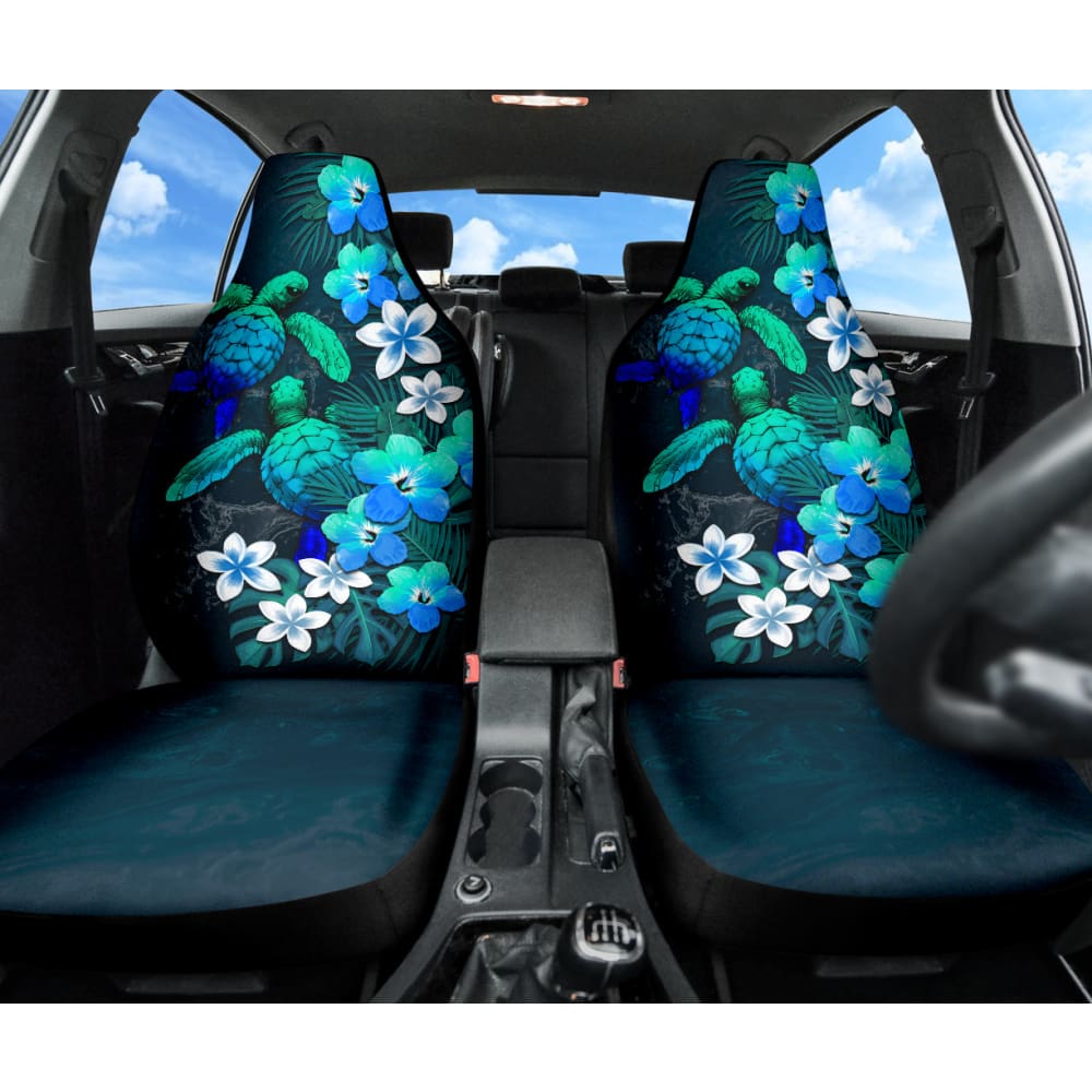 Kanaka Maoli Hawaiian Sea Turtle Tropical Hibiscus And Plumeria Car Seat Covers 210301 - YourCarButBetter