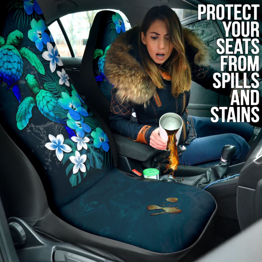 Kanaka Maoli Hawaiian Sea Turtle Tropical Hibiscus And Plumeria Car Seat Covers 210301 - YourCarButBetter