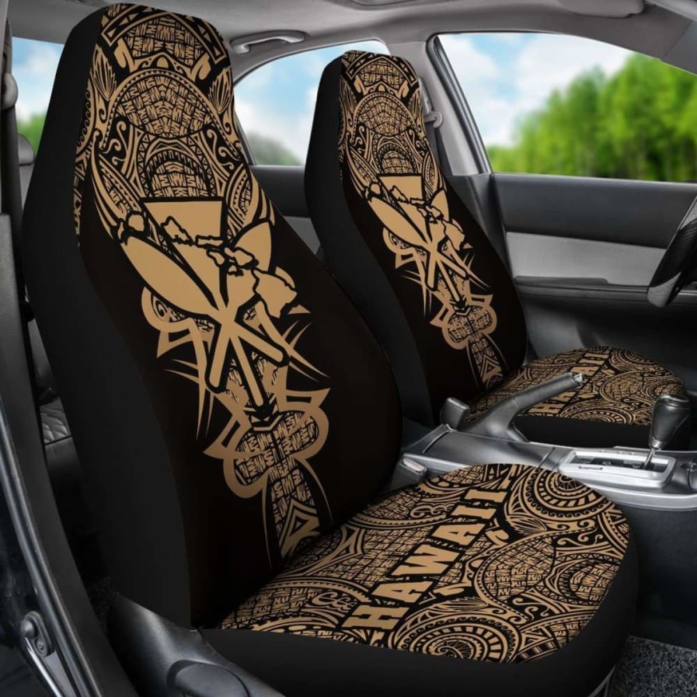 Kanaka Map Polynesian Car Seat Cover - Gold - Armor Style - Amazing 105905 - YourCarButBetter