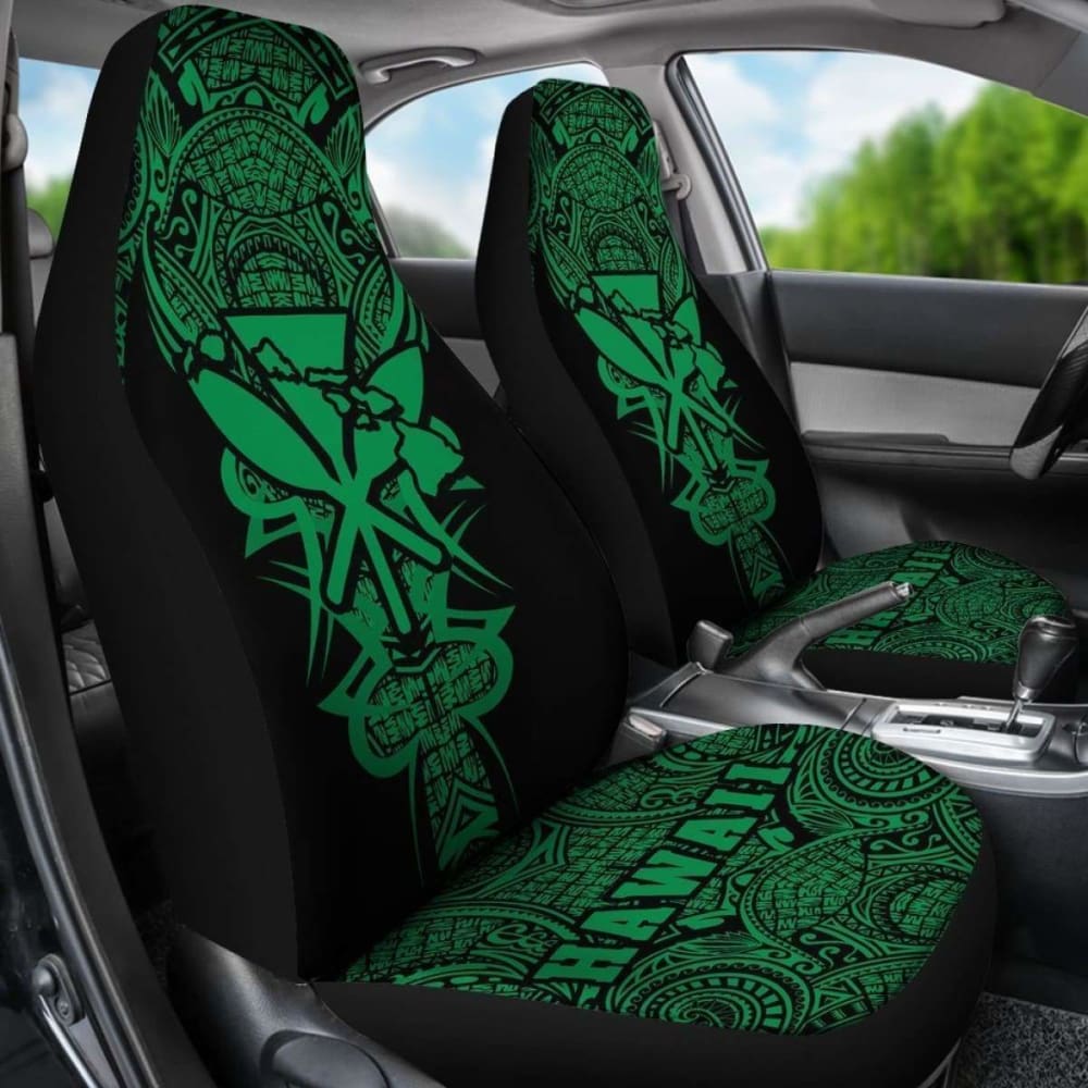 Kanaka Map Polynesian Car Seat Cover - Green - Armor Style - Amazing 105905 - YourCarButBetter