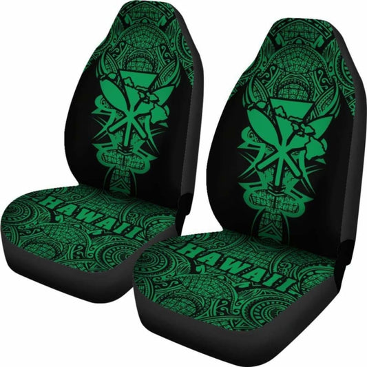 Kanaka Map Polynesian Car Seat Cover - Green - Armor Style - Amazing 105905 - YourCarButBetter