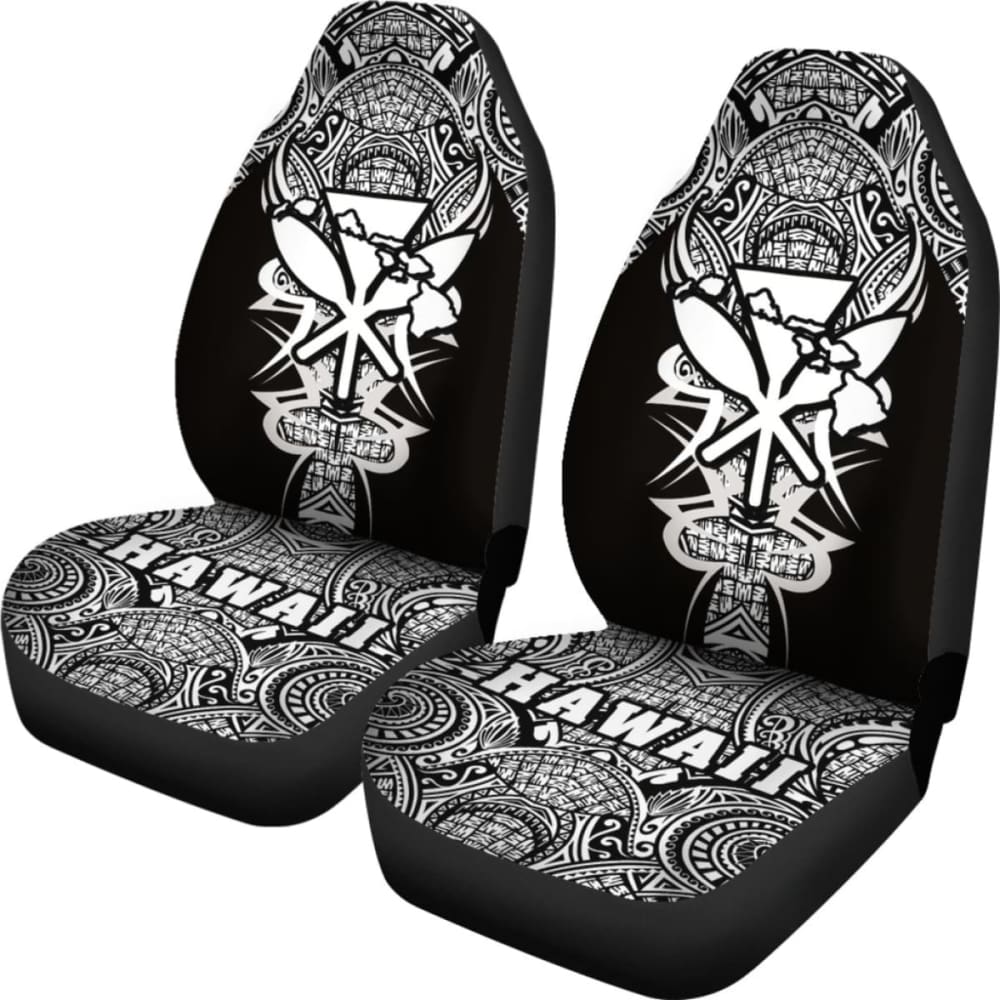 Kanaka Map Polynesian Car Seat Cover - White - Armor Style - Amazing 105905 - YourCarButBetter