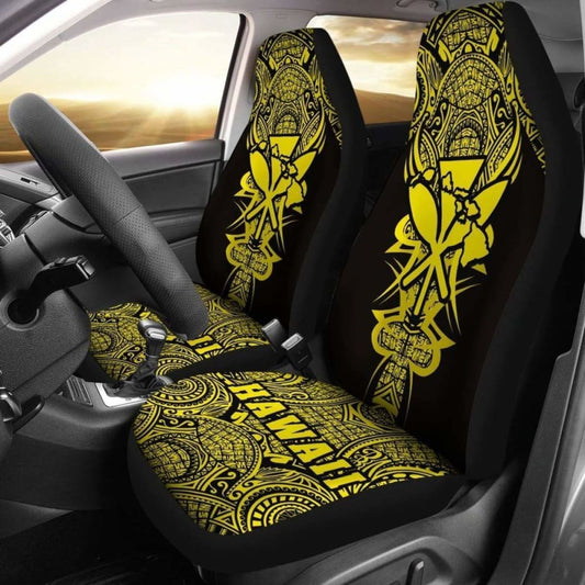 Kanaka Map Polynesian Car Seat Cover - Yellow - Armor Style - Amazing 105905 - YourCarButBetter