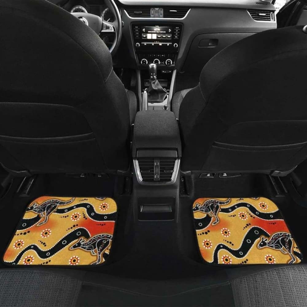 Kangaroo Australian Aboriginal Art Pattern Front And Back Car Mats 174914 - YourCarButBetter