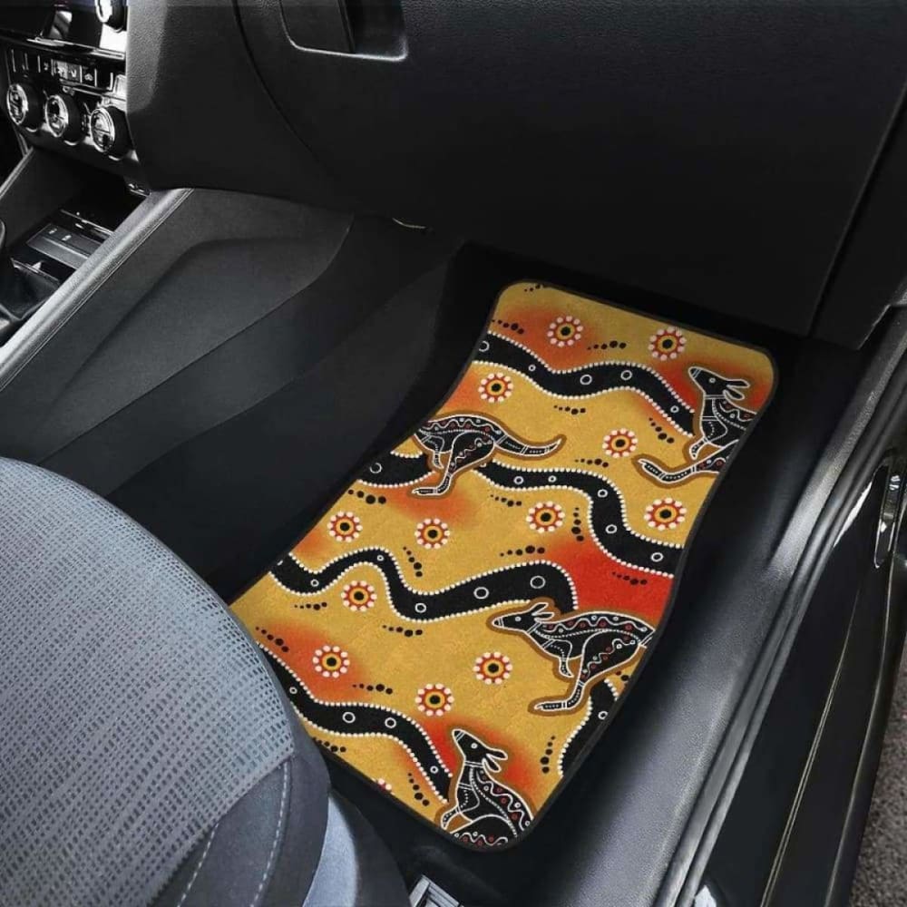 Kangaroo Australian Aboriginal Art Pattern Front And Back Car Mats 174914 - YourCarButBetter
