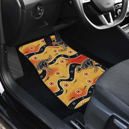 Kangaroo Australian Aboriginal Art Pattern Front And Back Car Mats 174914 - YourCarButBetter