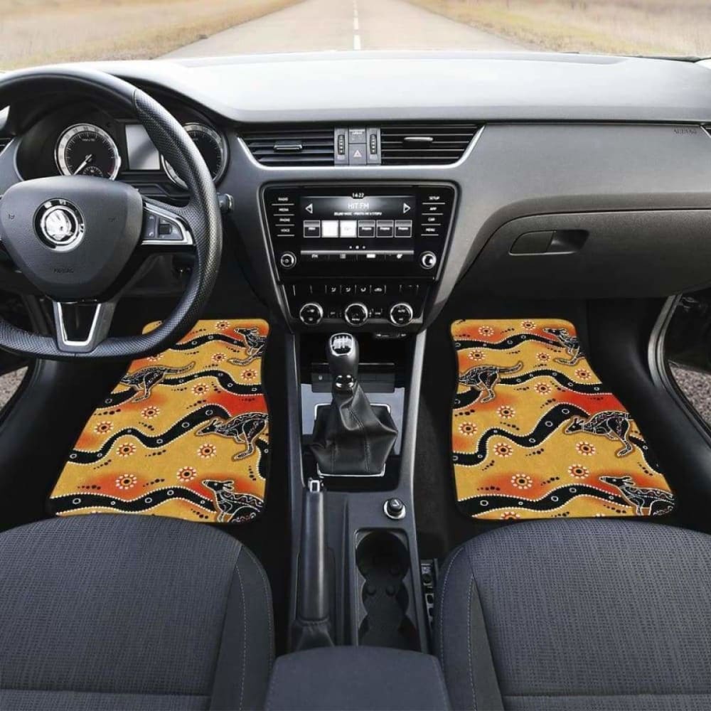 Kangaroo Australian Aboriginal Art Pattern Front And Back Car Mats 174914 - YourCarButBetter