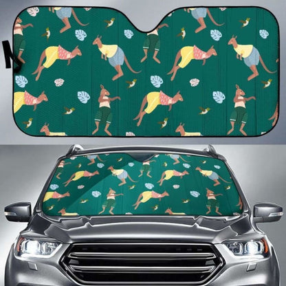 Kangaroo Leaves Pattern Car Auto Sun Shades 182102 - YourCarButBetter