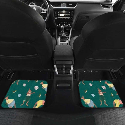 Kangaroo Leaves Pattern Front And Back Car Mats 174914 - YourCarButBetter